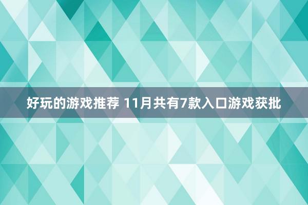 好玩的游戏推荐 11月共有7款入口游戏获批