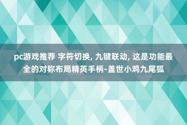 pc游戏推荐 字符切换, 九键联动, 这是功能最全的对称布局精英手柄-盖世小鸡九尾狐